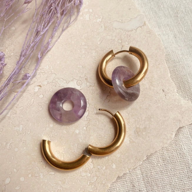 Amethyst Hoops