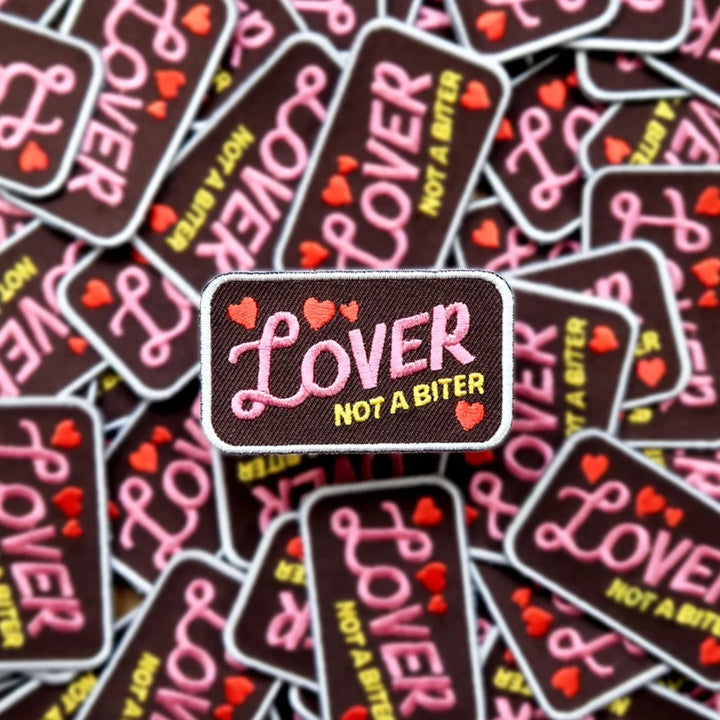 Lover not a Biter Iron-On Patch for Dogs