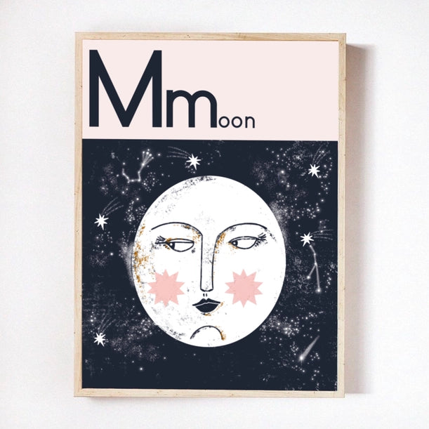 M For Moon Print A3