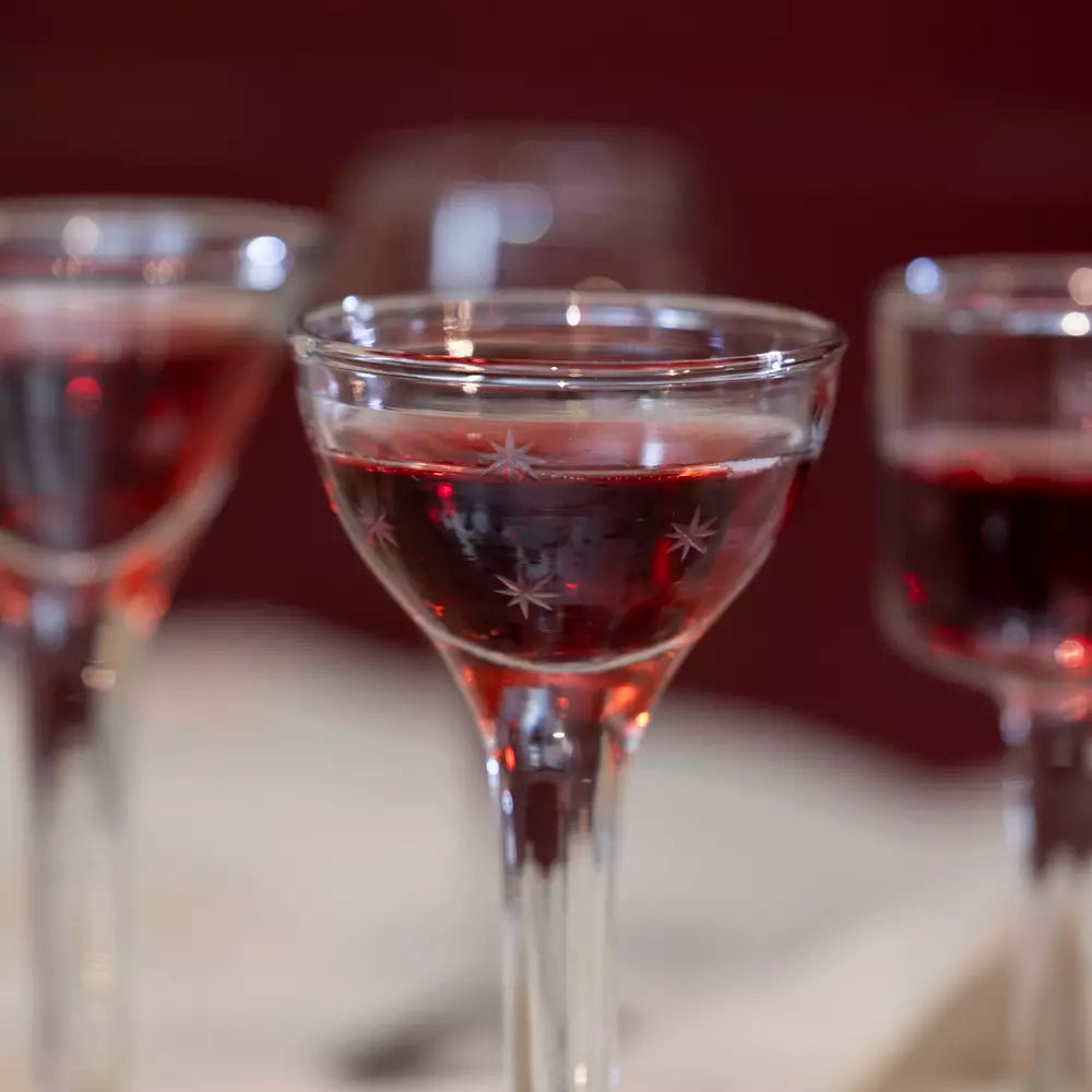 Etched Star Liqueur Glass Set