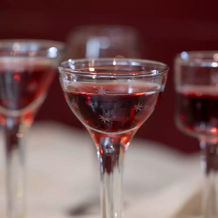 Etched Star Liqueur Glass Set