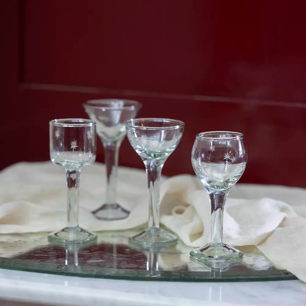 Etched Star Liqueur Glass Set