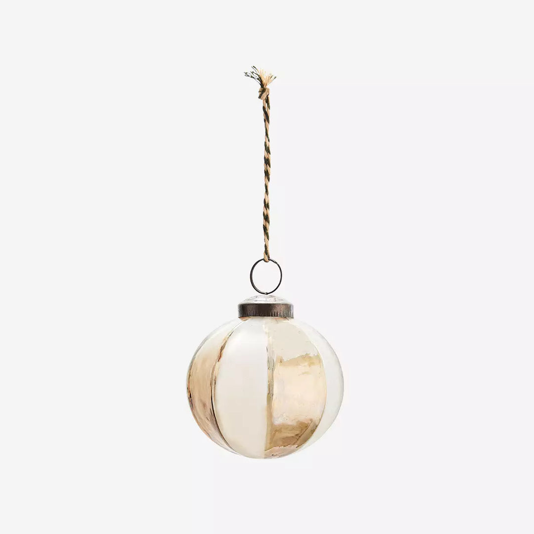 Smoked Glass Stripe Bauble