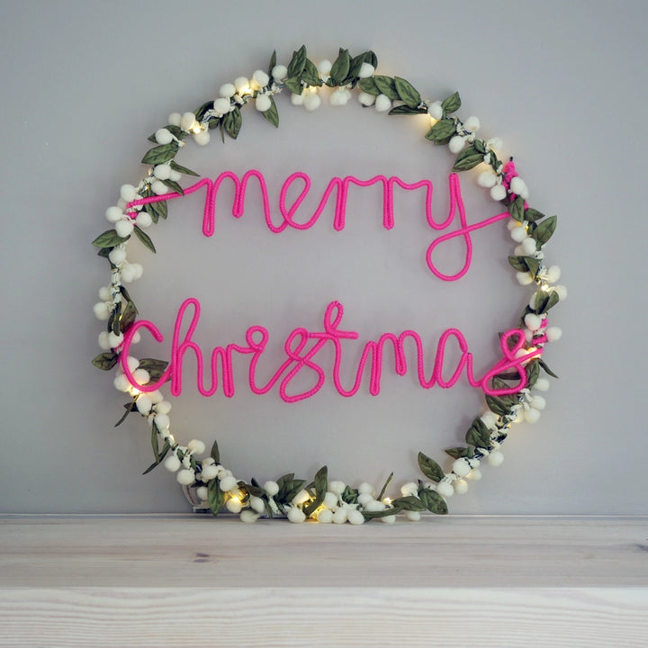 Merry Christmas Wreath Light