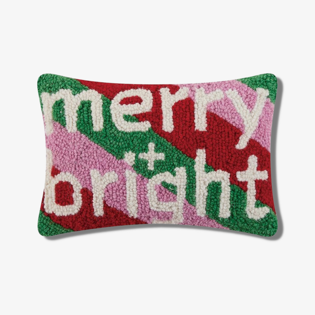 Merry & Bright Hook Wool Cushion