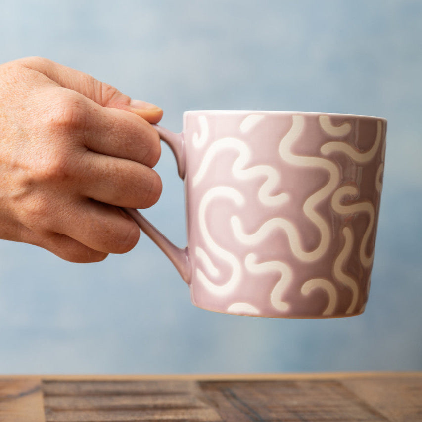 Lilac Squiggle Mug