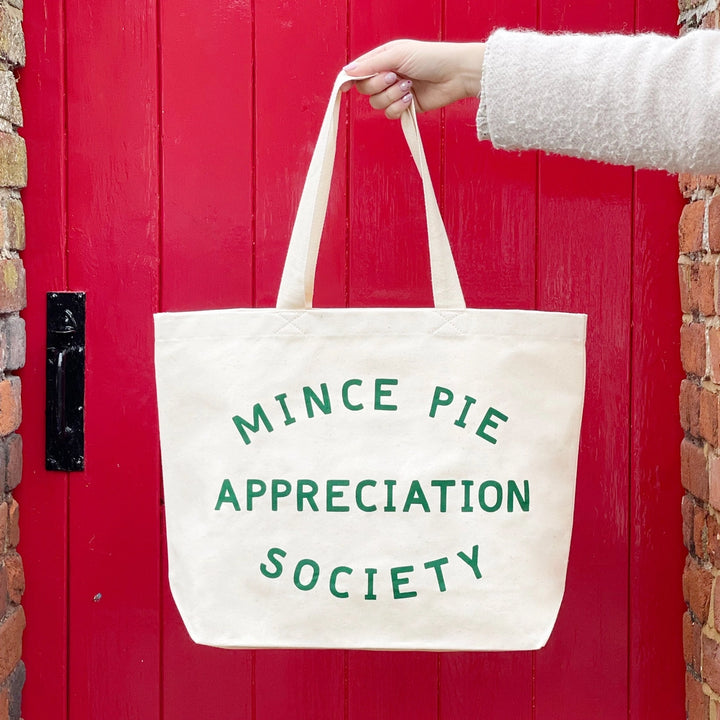 Mince Pie Appreciation Society Big Canvas Tote Bag
