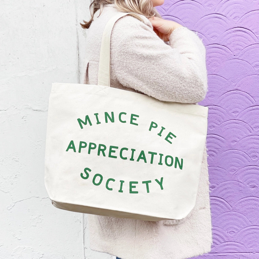 Mince Pie Appreciation Society Big Canvas Tote Bag