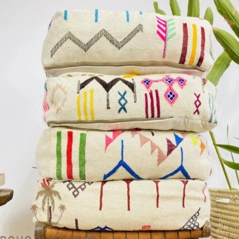 Multicolored Moroccan Kilim Pouf