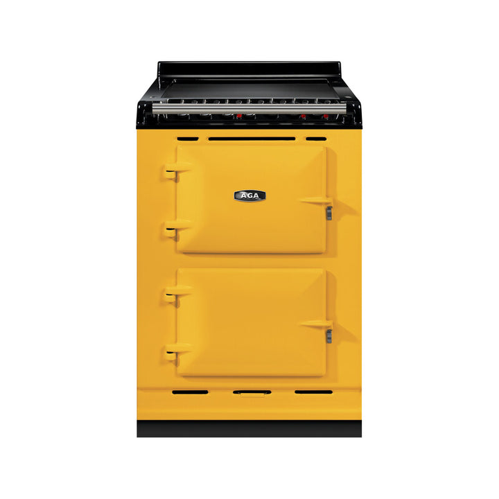 Mustard AGA induction module with stainless trim on white background