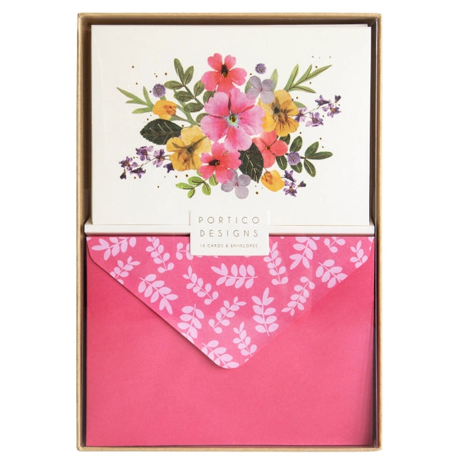Notecard Set with Pressed Petals Design