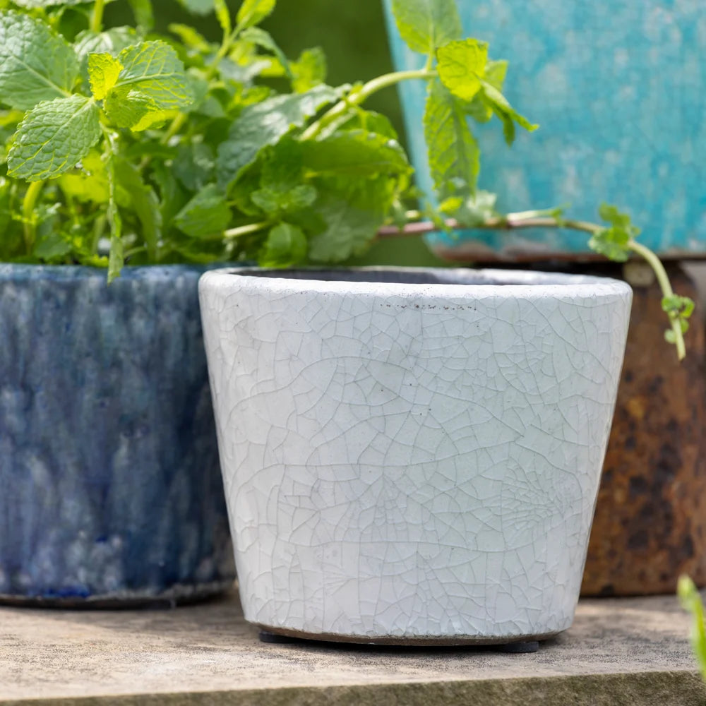 Crackle Glaze Plant Pot