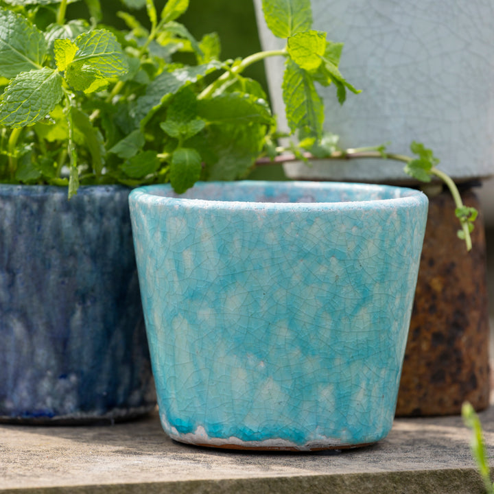 Crackle Glaze Plant Pot