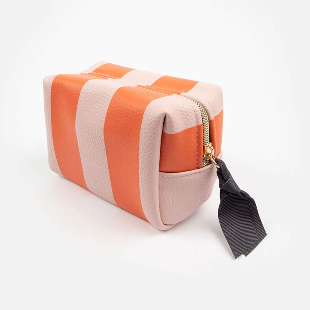 Orange Stripe Mini Cube Cosmetic Bag