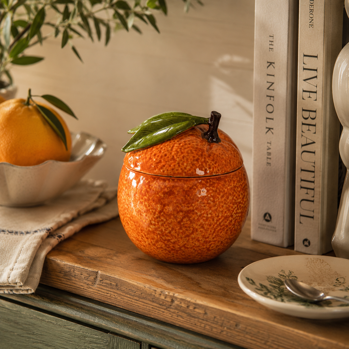Ceramic Orange Storage Jar