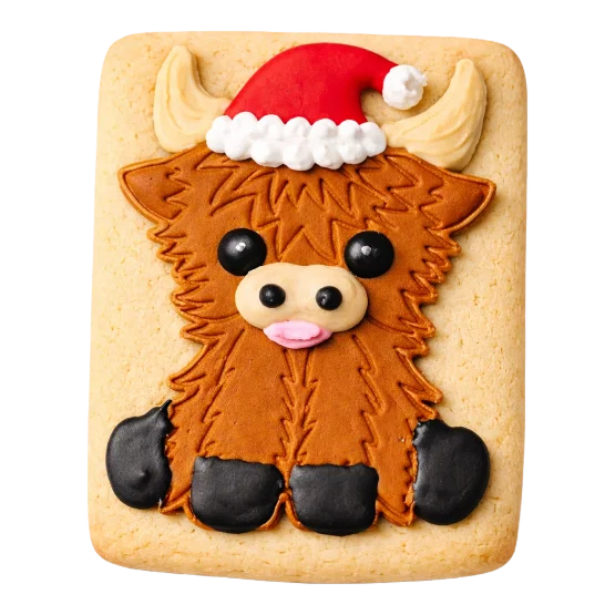 Christmas Highland Cow Cookie