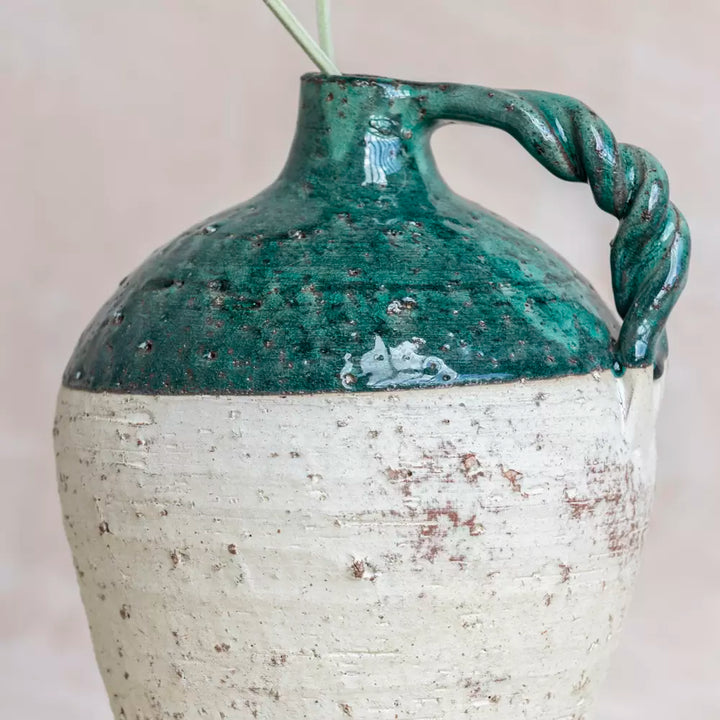 Green Vase With Handles