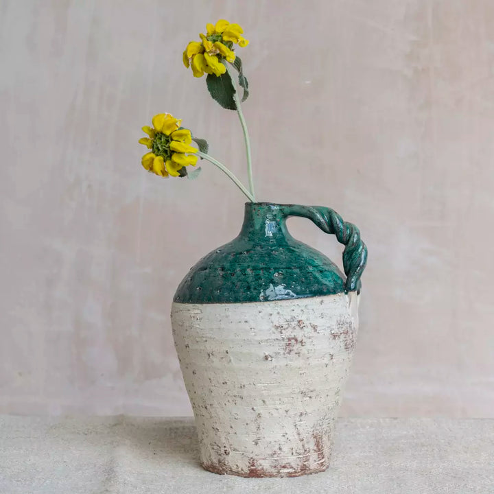 Green Vase With Handles