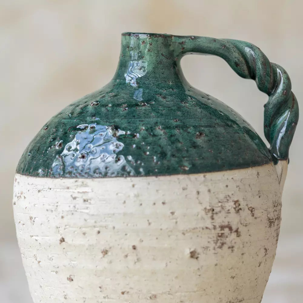 Green Vase With Handles