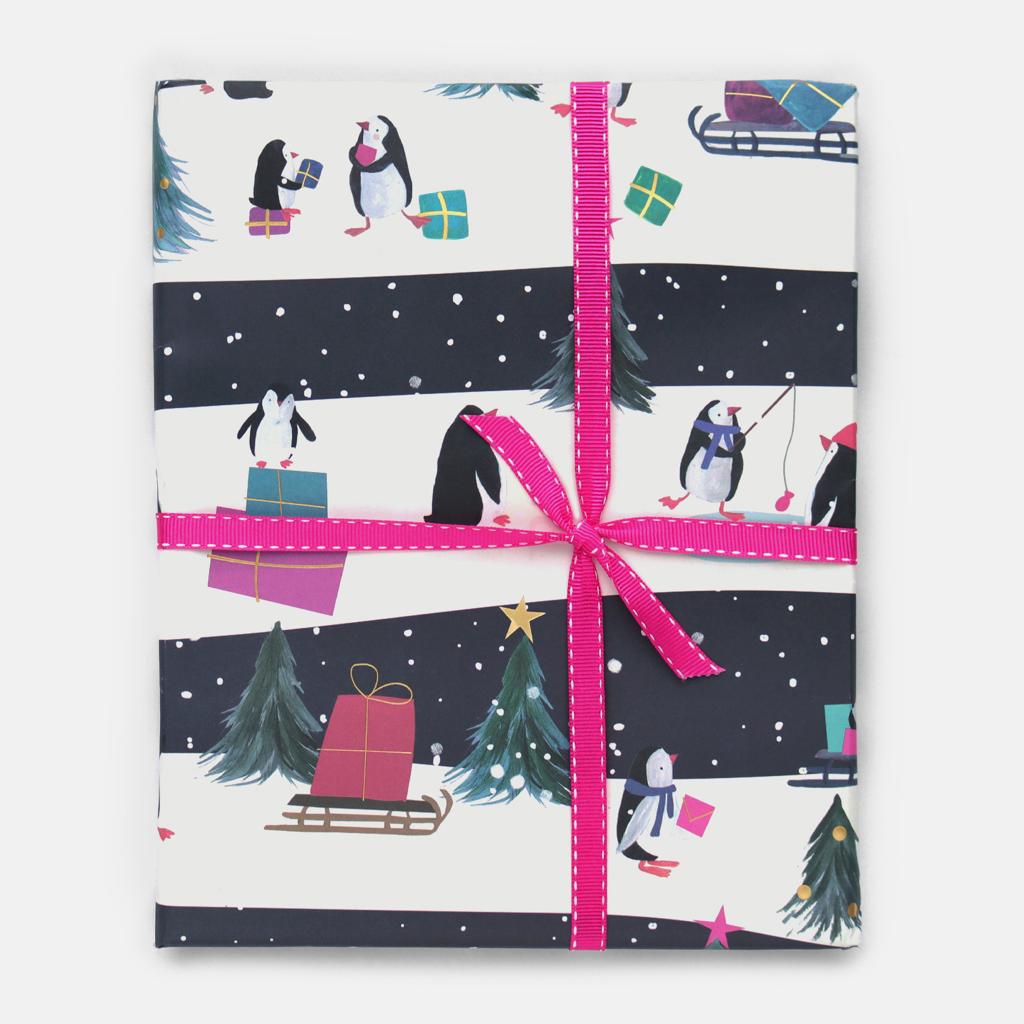 Penguins Festive Gift Wrap Sheets