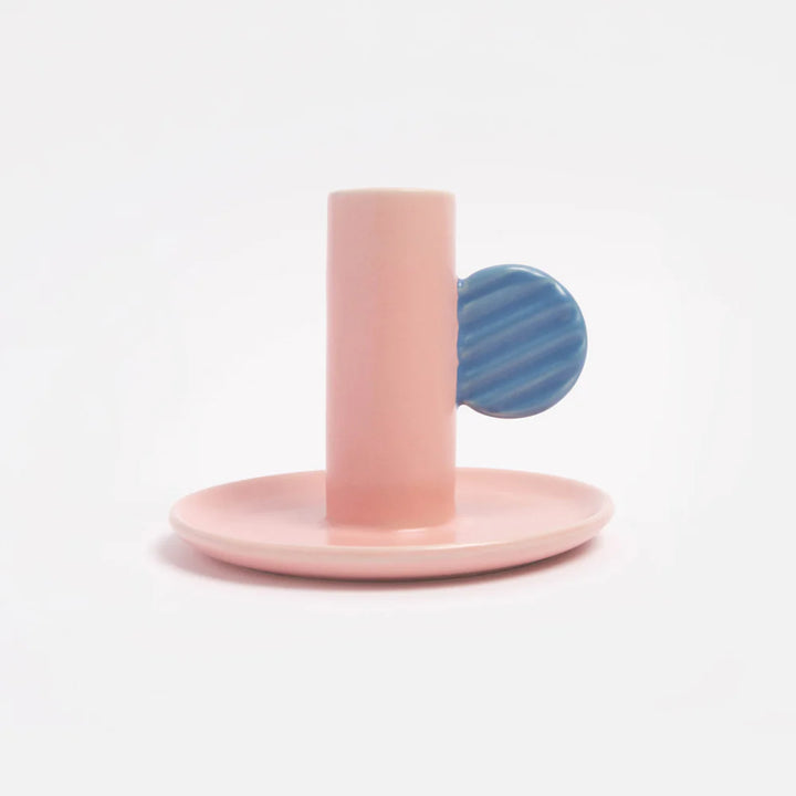 Pink Hand Painted Candle Holder