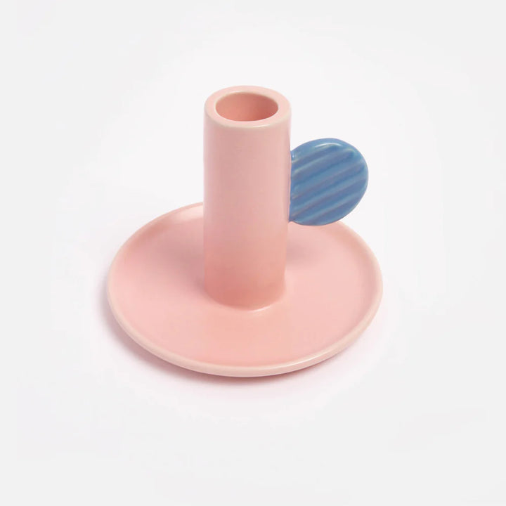 Pink Hand Painted Candle Holder