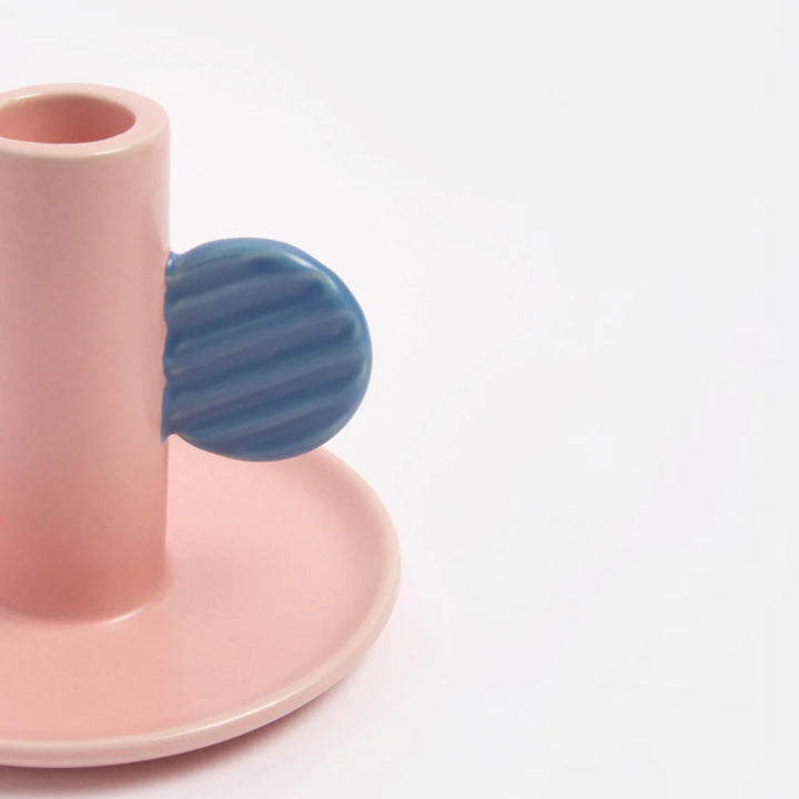 Pink Hand Painted Candle Holder