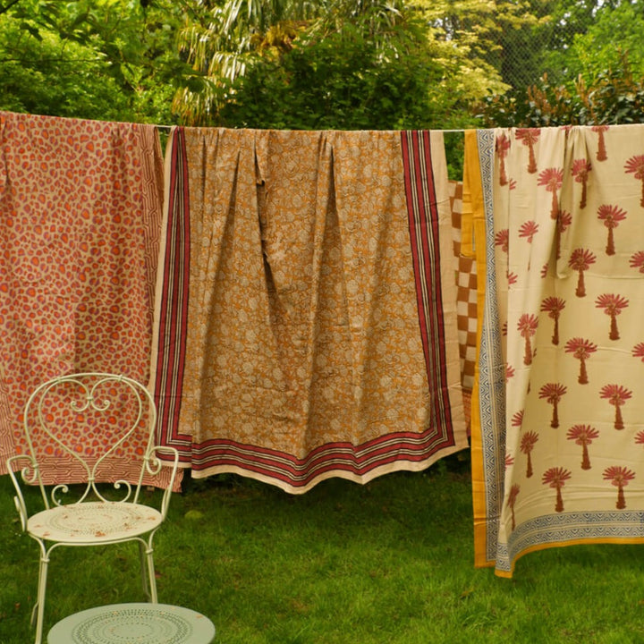 Pink Leopard Block Print Throw - For Table or Bed