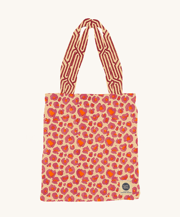 Pink Leopard Block Print Throw - For Table or Bed