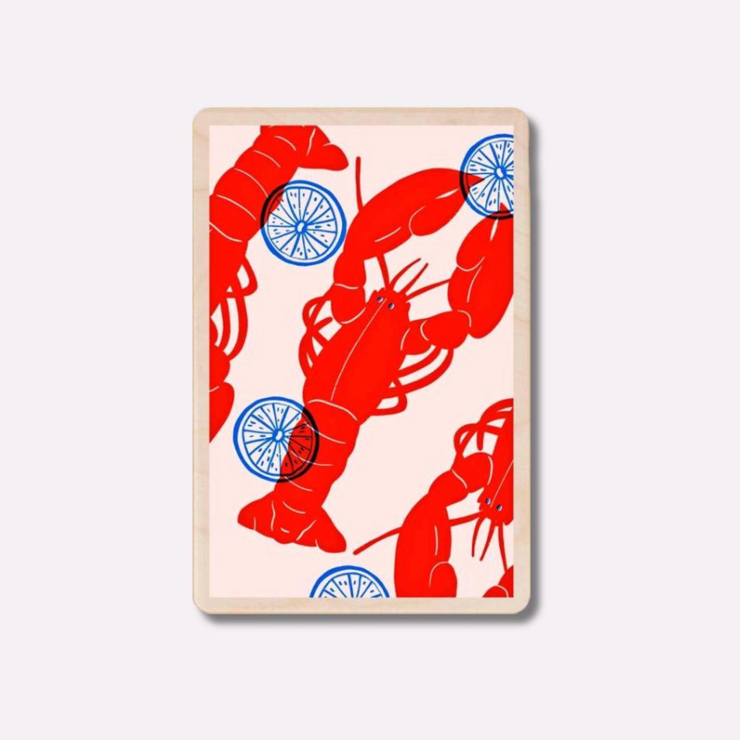 Wooden Postcard: Pink Lobster