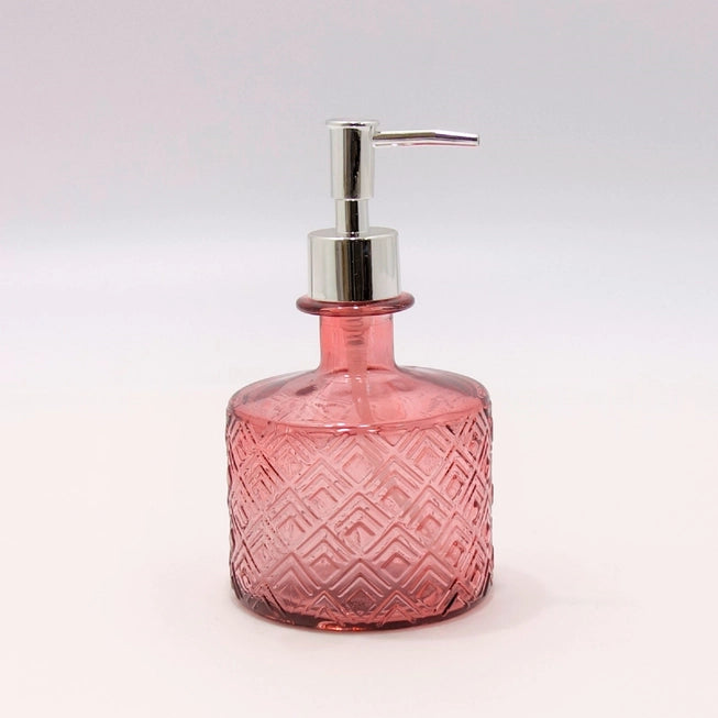 Pink Recycled Glass Soap Dispenser