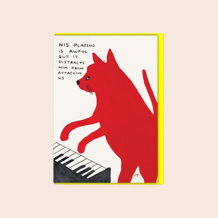 Piano Cat Greeting Card