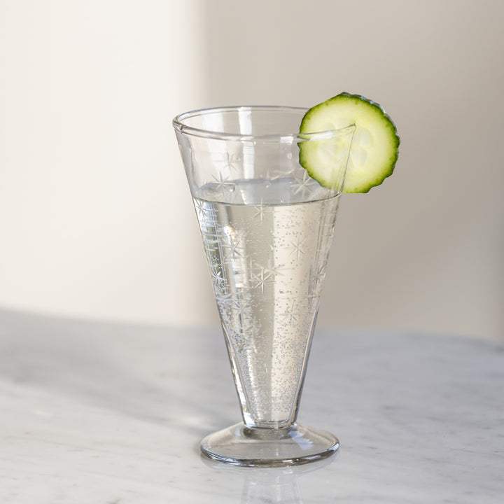 Prosecco Glass with Etched Stars