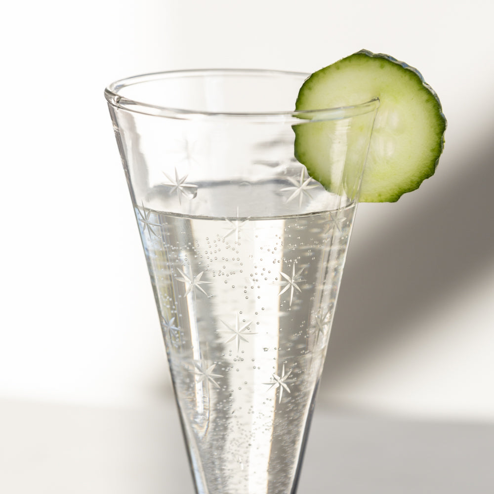 Prosecco Glass with Etched Stars