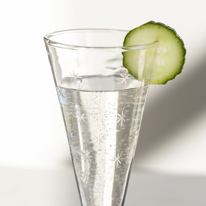 Prosecco Glass with Etched Stars