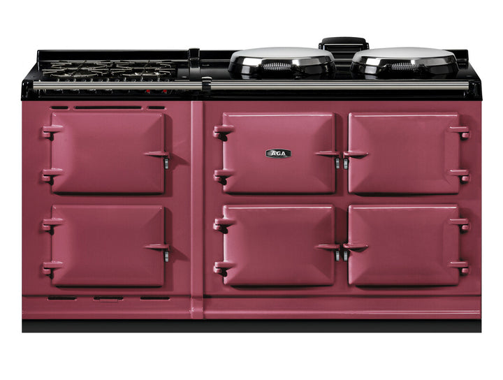 Raspberry er7 160 gas Aga range cooker with black cooktop on a white background