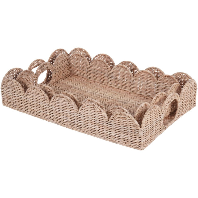 Rattan Scallop Tray