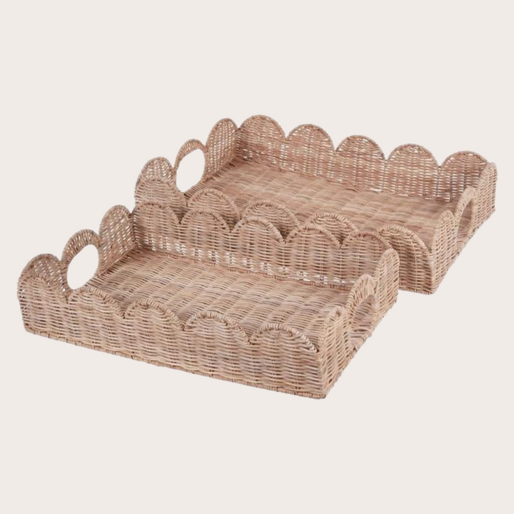 Rattan Scallop Tray