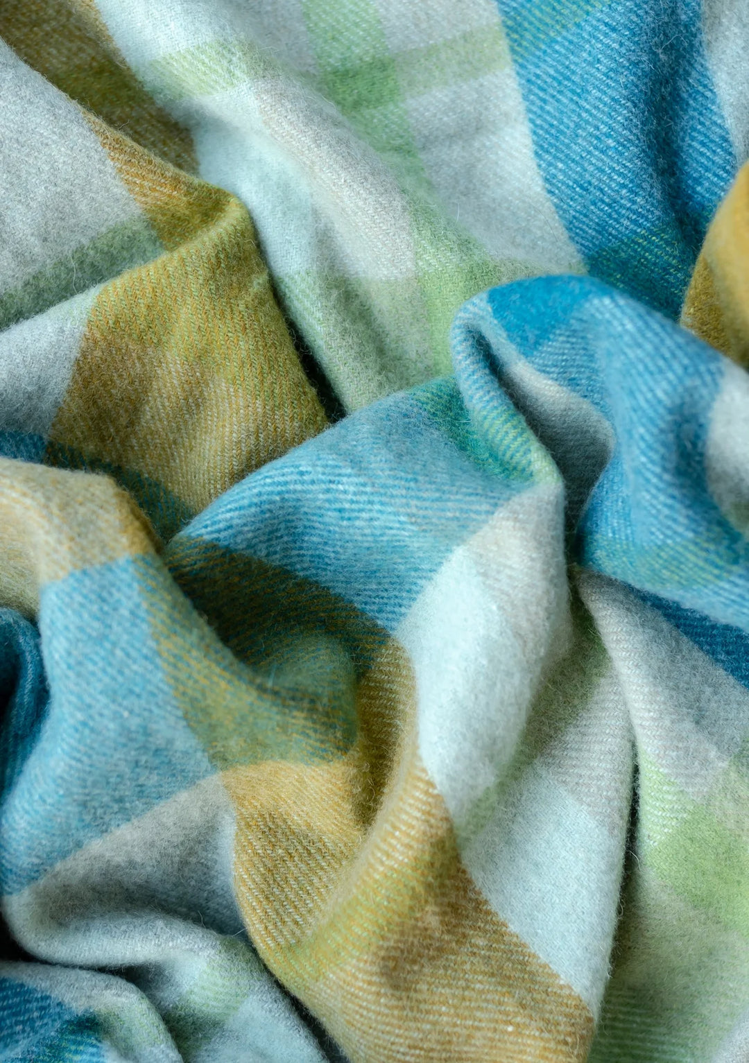 Recycled Small Size Blanket in Teal Patchwork Check