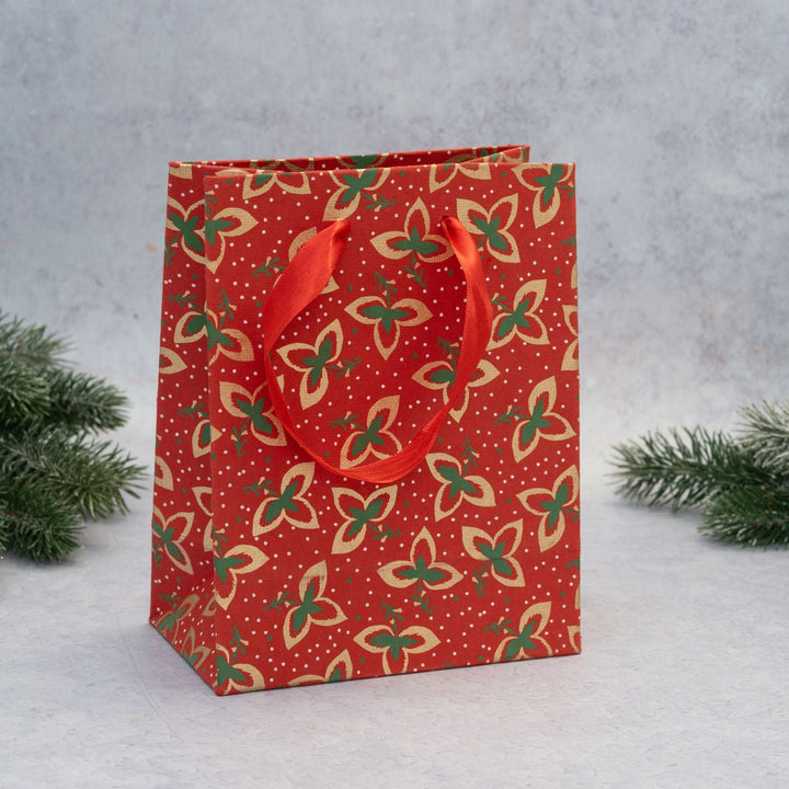 Red Leaf Paper Gift Bag - 3 Sizes