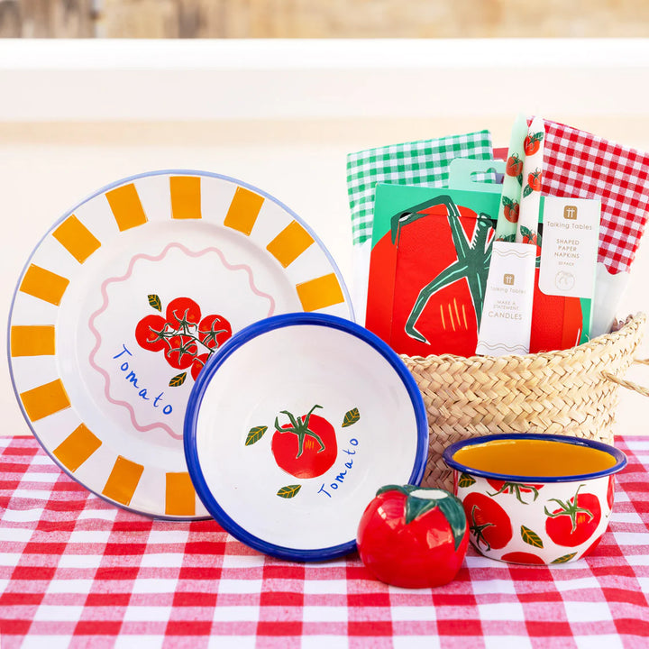Red & White Fabric Gingham Tablecloth