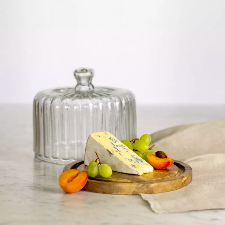 Ribbed Cloche with Wooden Base