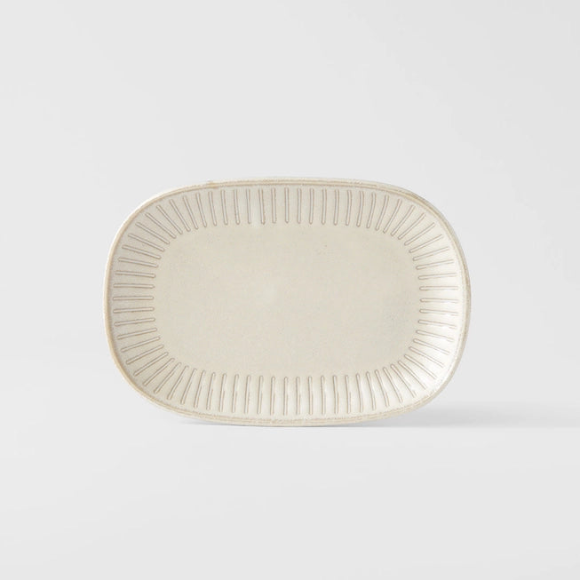 Ridged Alabaster Oval Plate