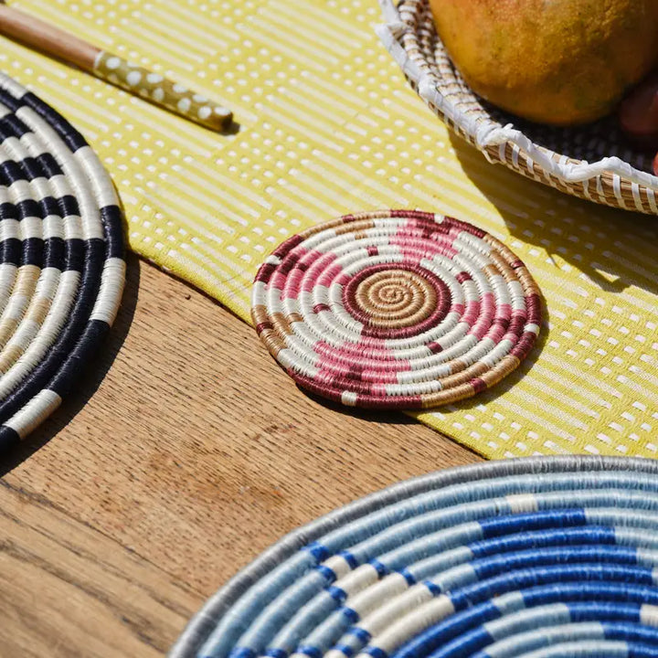 Rwandan Woven Coaster - Upendo