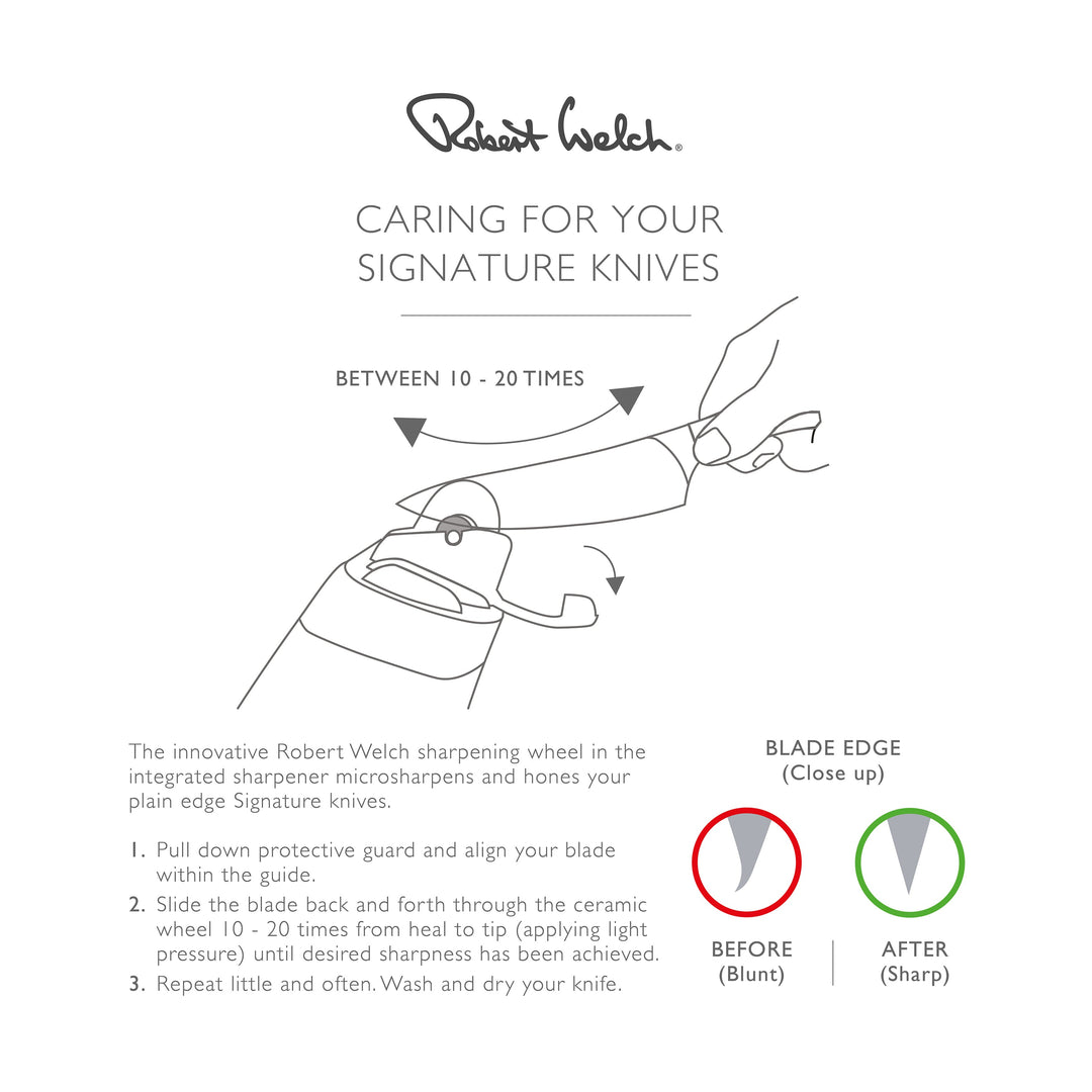 Robert Welch Signature Knife Block with Sharpener - product detail or lifestyle view; knives not included
