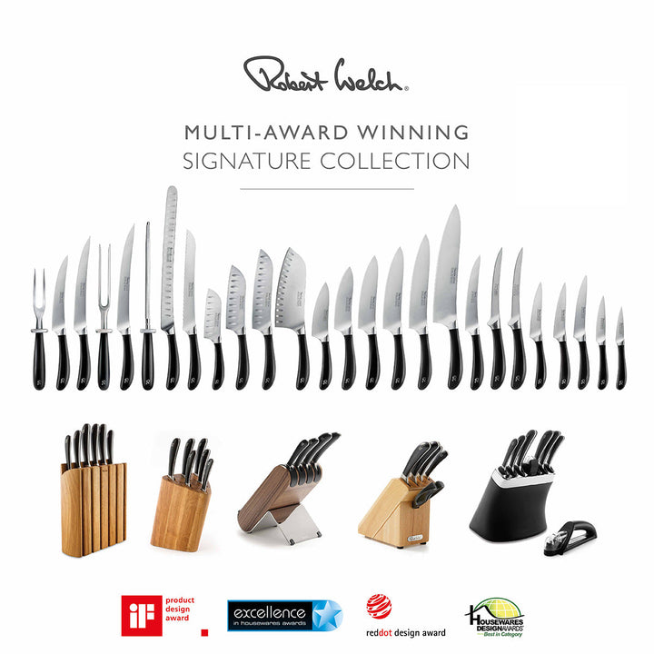 Robert Welch Book Oak Knife Block - product detail or lifestyle view; knives not included