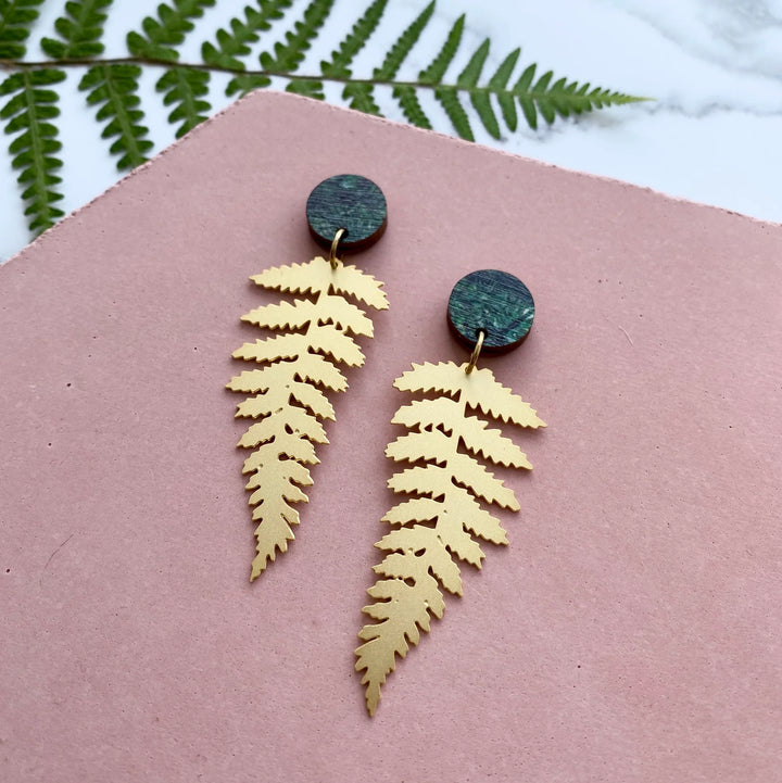Gold Fern Earrings