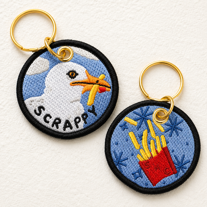Scrappy Seagull - Embroidered Keychain