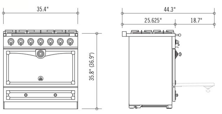 La Cornue CornuFé 90 Albertine Dual Fuel Range Cooker