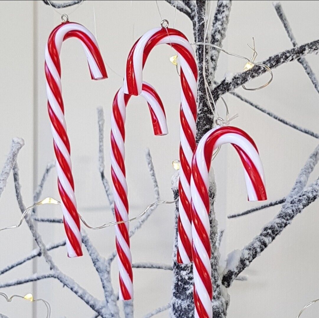 Set of 12 Faux Candy Cane Decorations